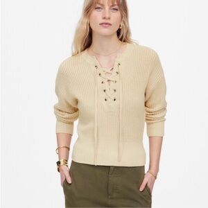 NWT Madewell Womens Ribbed Lace-Up
Sweater Size Medium